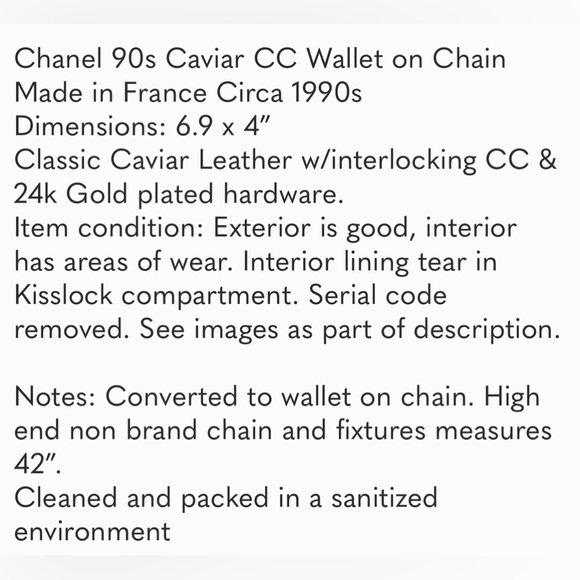 Chanel 90s Caviar CC Wallet on Chain - Picture 14 of 14